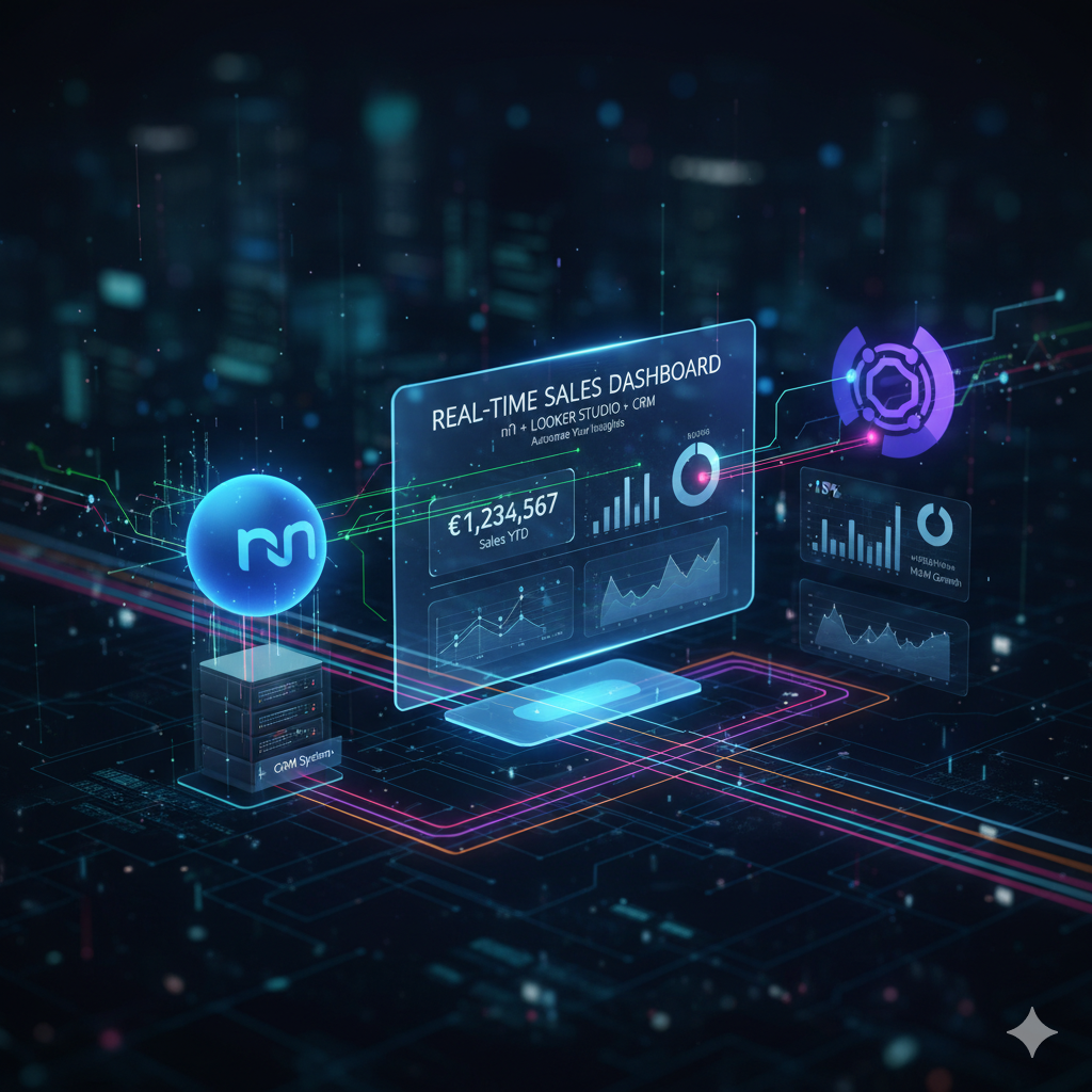 Direct inzicht in verkoop: een no-nonsense gids voor een real-time sales dashboard met n8n en Looker Studio